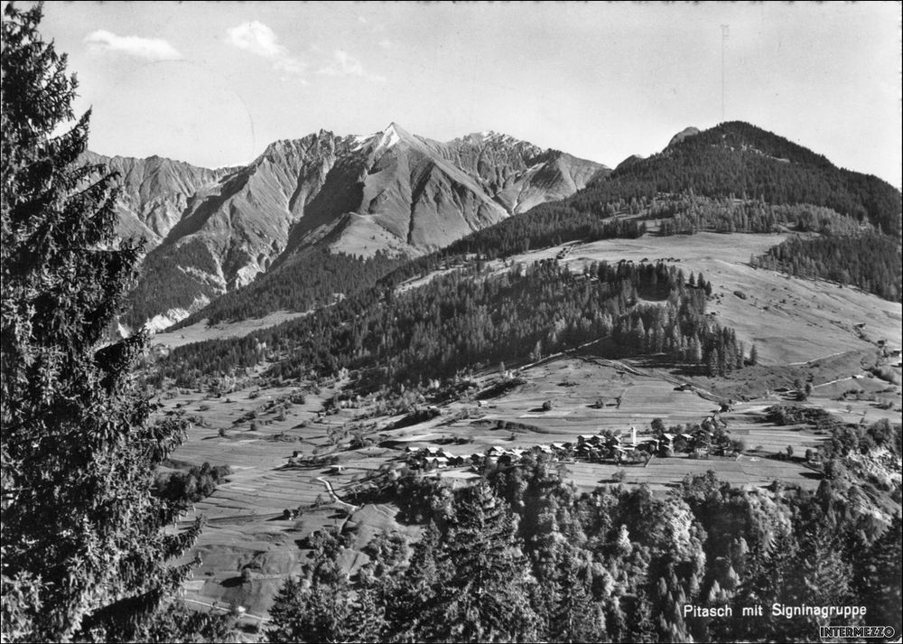 Pitasch GR /mit Signina Gruppe 1958 Dorf Bündner Oberland (Gebraucht ...