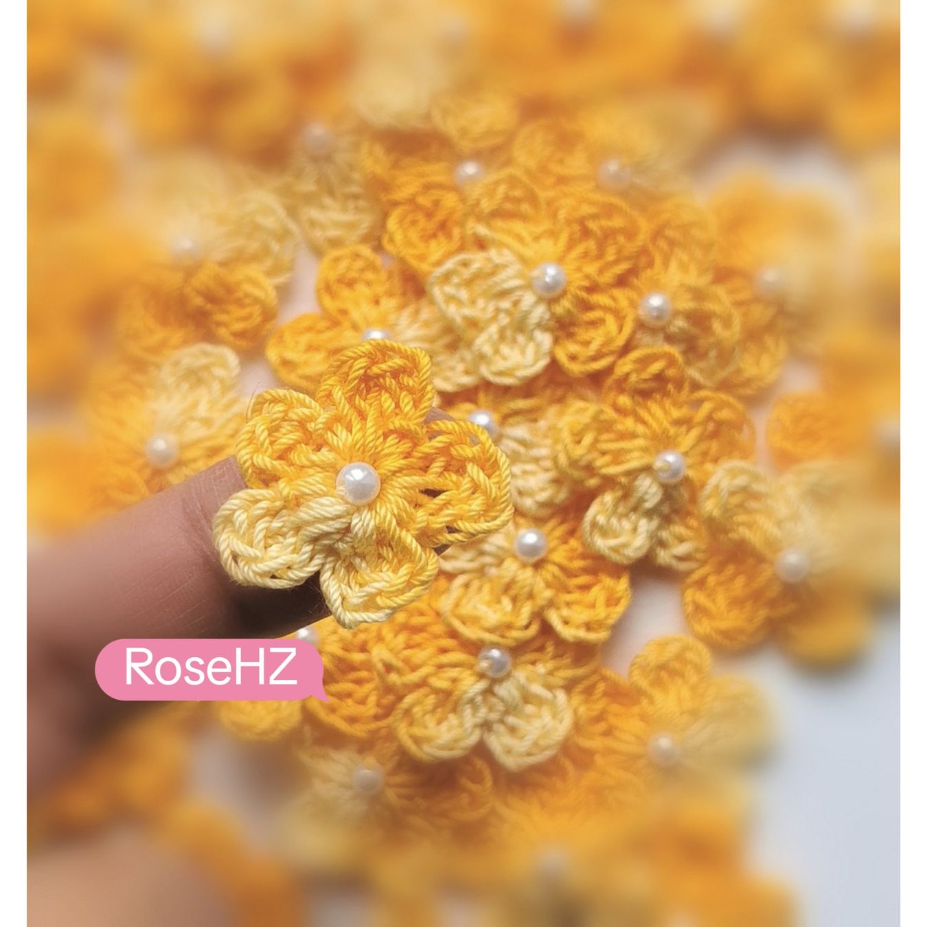 Patches: Gehäkelte Blumen 10.Stück Baumwolle – Neu (gemäss Beschreibung) aus Schaffhausen von RoseHaekelzauber 1