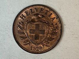 2 Rp. 1926 – TOP ERHALTUNG UNZ – SELTENER GLANZ - WIE NEU