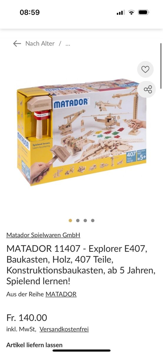 MATADOR 11407 - Explorer E407, Baukasten, Holz, 407 Teile, (Neu (gemäss ...