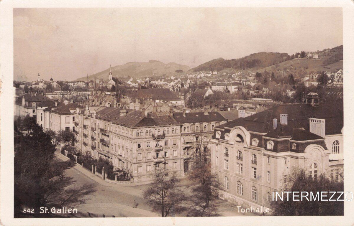 Cartoline postali: St. Gallen // 1932 Tonhalle – Usato da Basel venduto da intermezzo12
