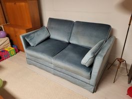 Vintage Sofa / Schlafcouch / Klappbett aus Samt