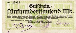 Bad Reichenhall 500000 Mark+Stempel 13.08.1923 SS++-VZ
