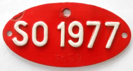 Velonummer Anhänger 1977 Solothurn SO 77