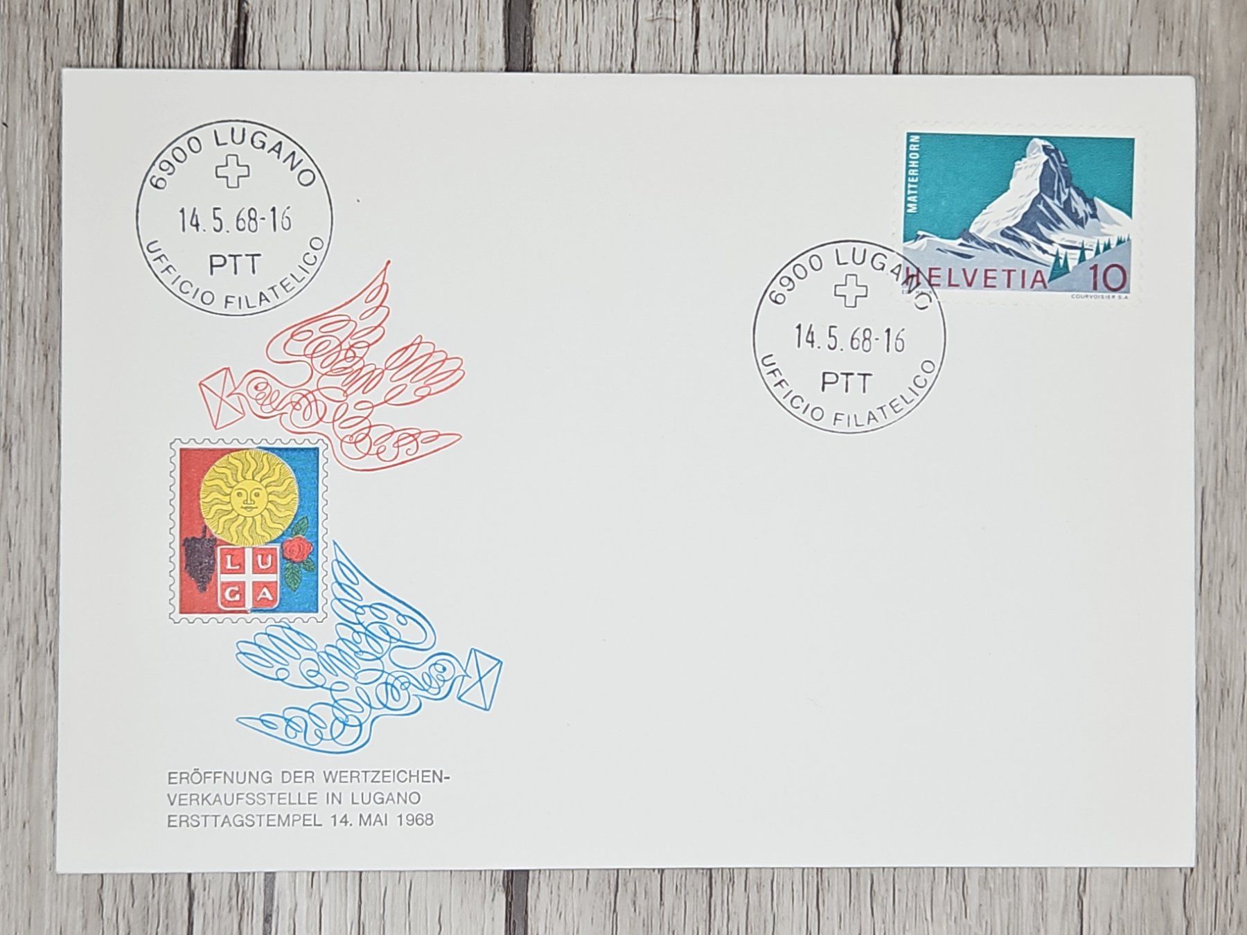 Tutti i francobolli: CL09 Enveloppe + Timbre Suisse 1968 – Usato da Cousset venduto da Patrick_Collections