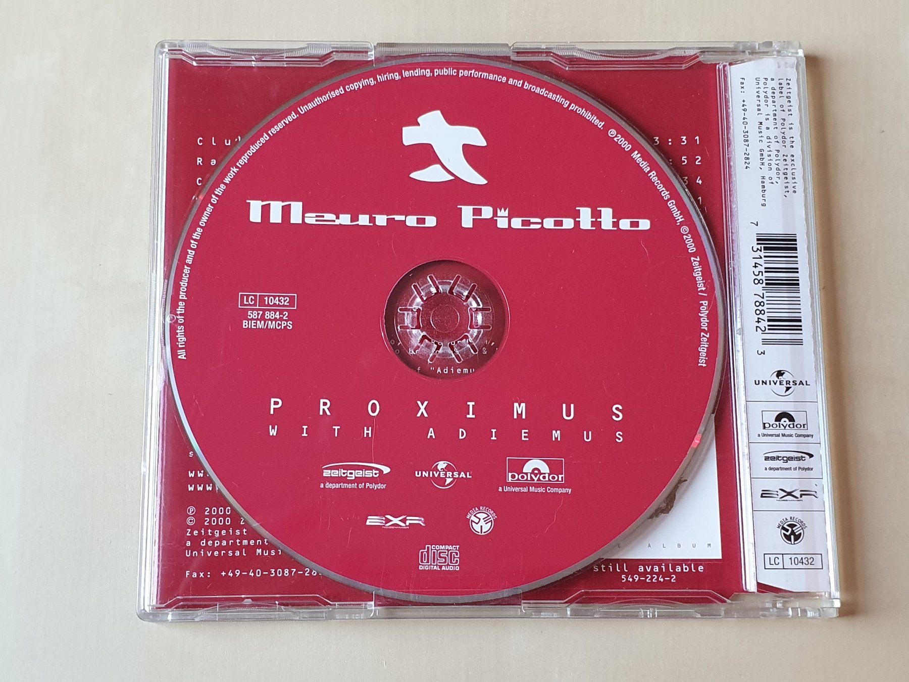 CD: Mauro Picotto Proximus with Adiemus – Usato da Stansstad venduto da collectorsshop 1