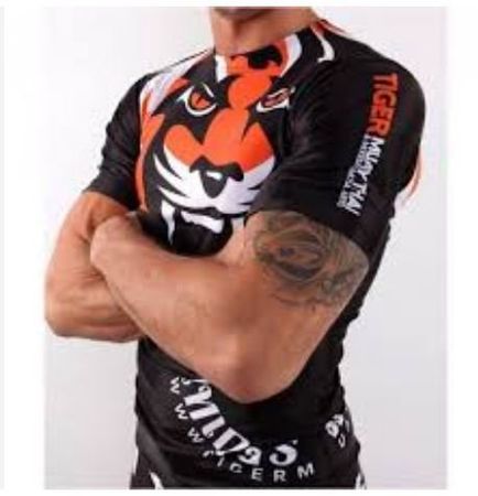 Tiger Muay Thai T-Shirt Rashguard MMA Boxen Thaiboxen L NEU