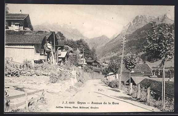Cartoline postali: AK Gryon, Avenue de la Gare – Usato da Berlin venduto da bartko-reher