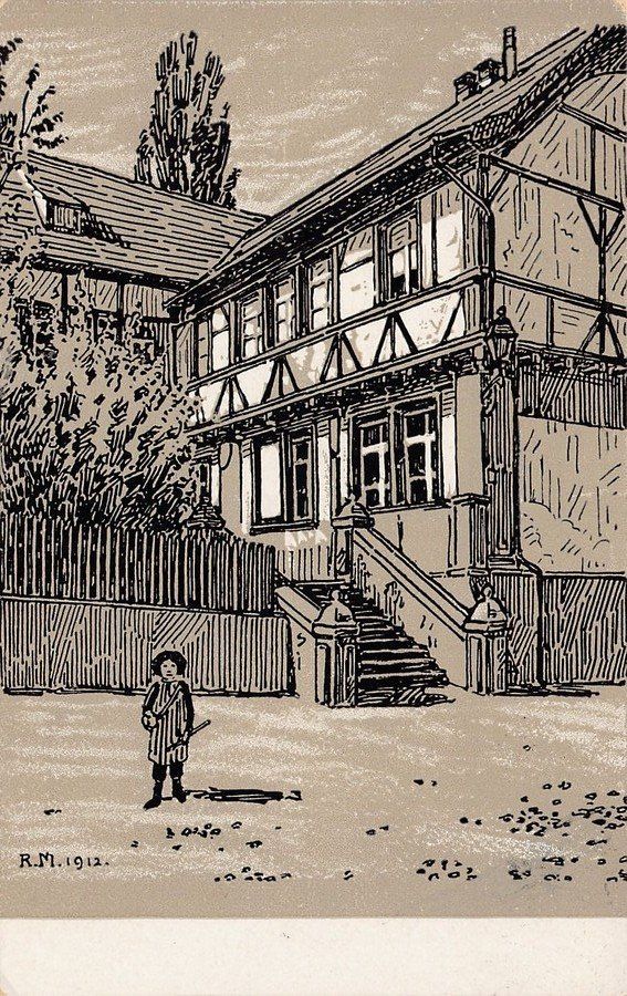 Cartoline postali: Basel, Stachelschützenhaus, Töchterschule Basel, dat. 1913 – Usato da Frauenfeld venduto da POML