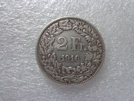 Silbermünze 2 Fr. 1916
