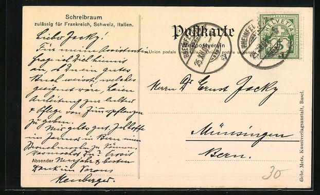 Cartoline postali: AK Rheinfelden, Insel, 1905 – Usato da Berlin venduto da bartko-reher 1