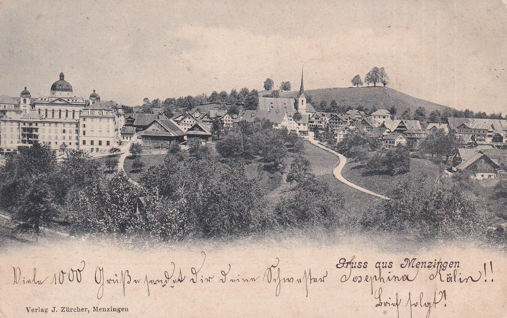 Cartoline postali: Menzingen  ZG       um 1902 – Usato da Brig venduto da Valcards54