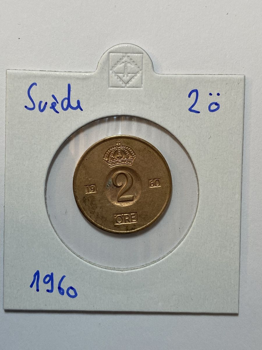 Tutti le monete: Suède - 2 Ōre - 1960 – Usato da Payerne venduto da Mike1682