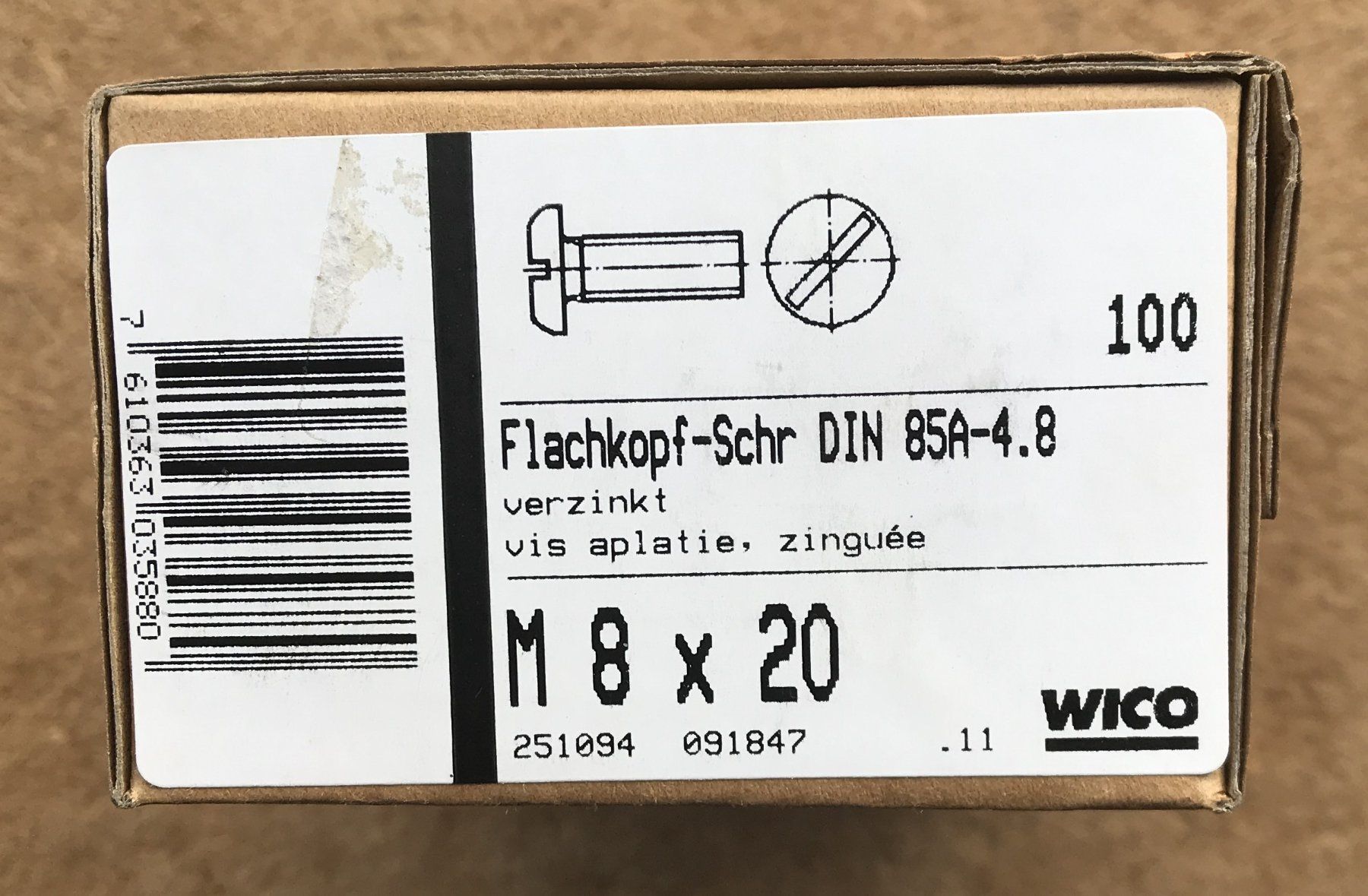 Tutti gli attrezzi: WICO SCHRAUBEN NEU UND ORIGINALVERPACKT – Nuovo e nell'imballaggio originale da Ostermundigen venduto da Heavenmaus75