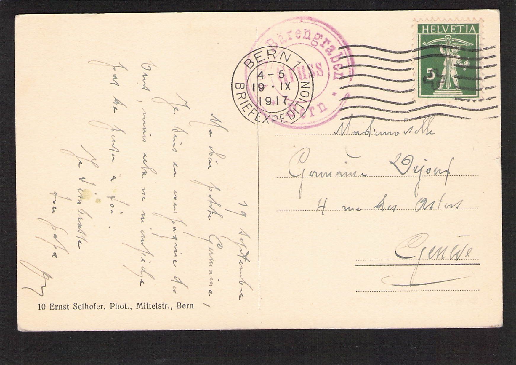 Cartoline postali: #Bern , der Bärengraben , gel. 1917 – Usato da Reichenburg venduto da Pipo-67 1
