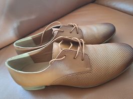 Schnürschuh, Halbschuh, braun Leder Gr.39