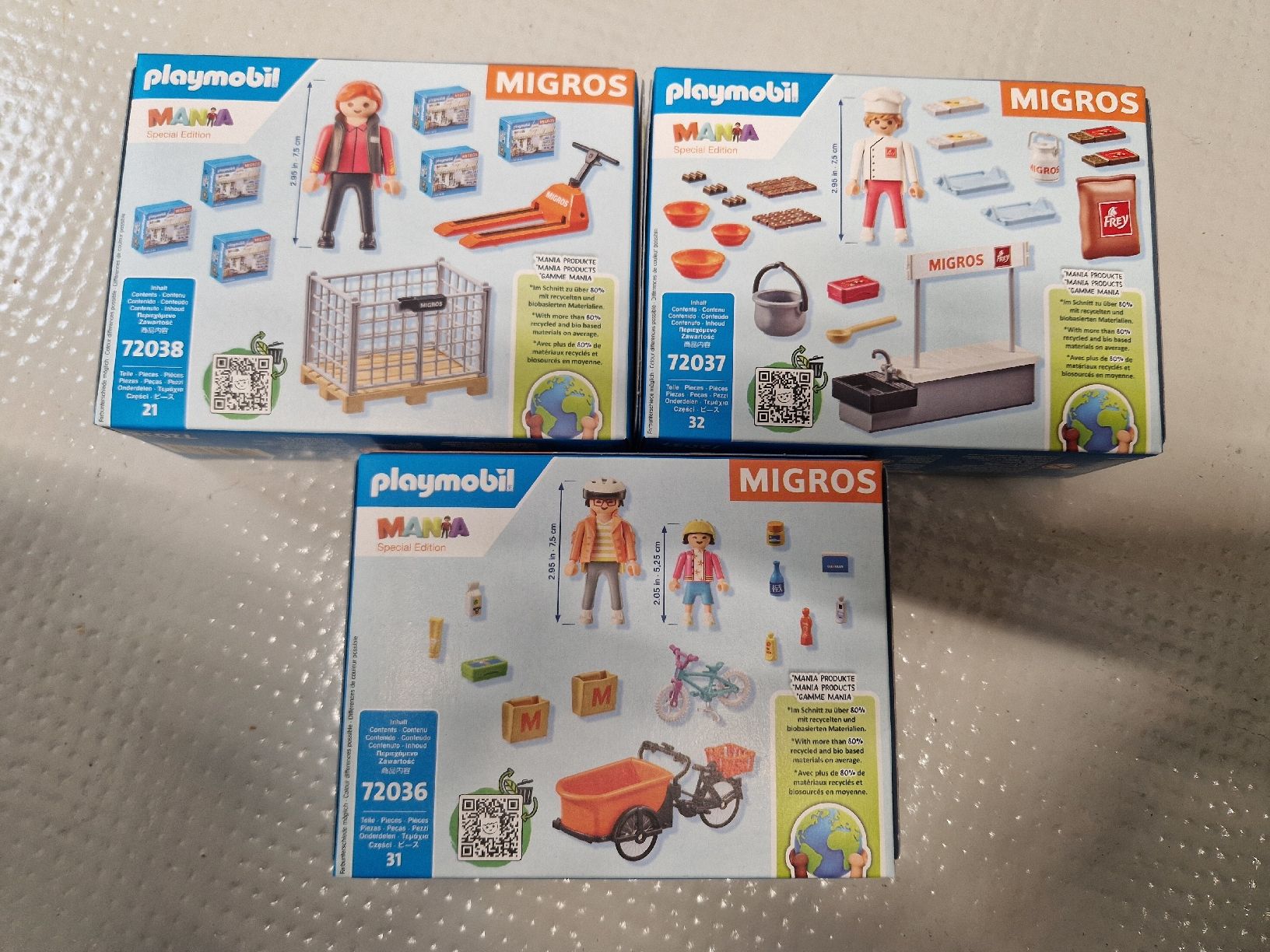 Playmobil Giocattoli: 3x Playmobil migros mania – Nuovo e nell'imballaggio originale da Basel venduto da Luckyvrena 1