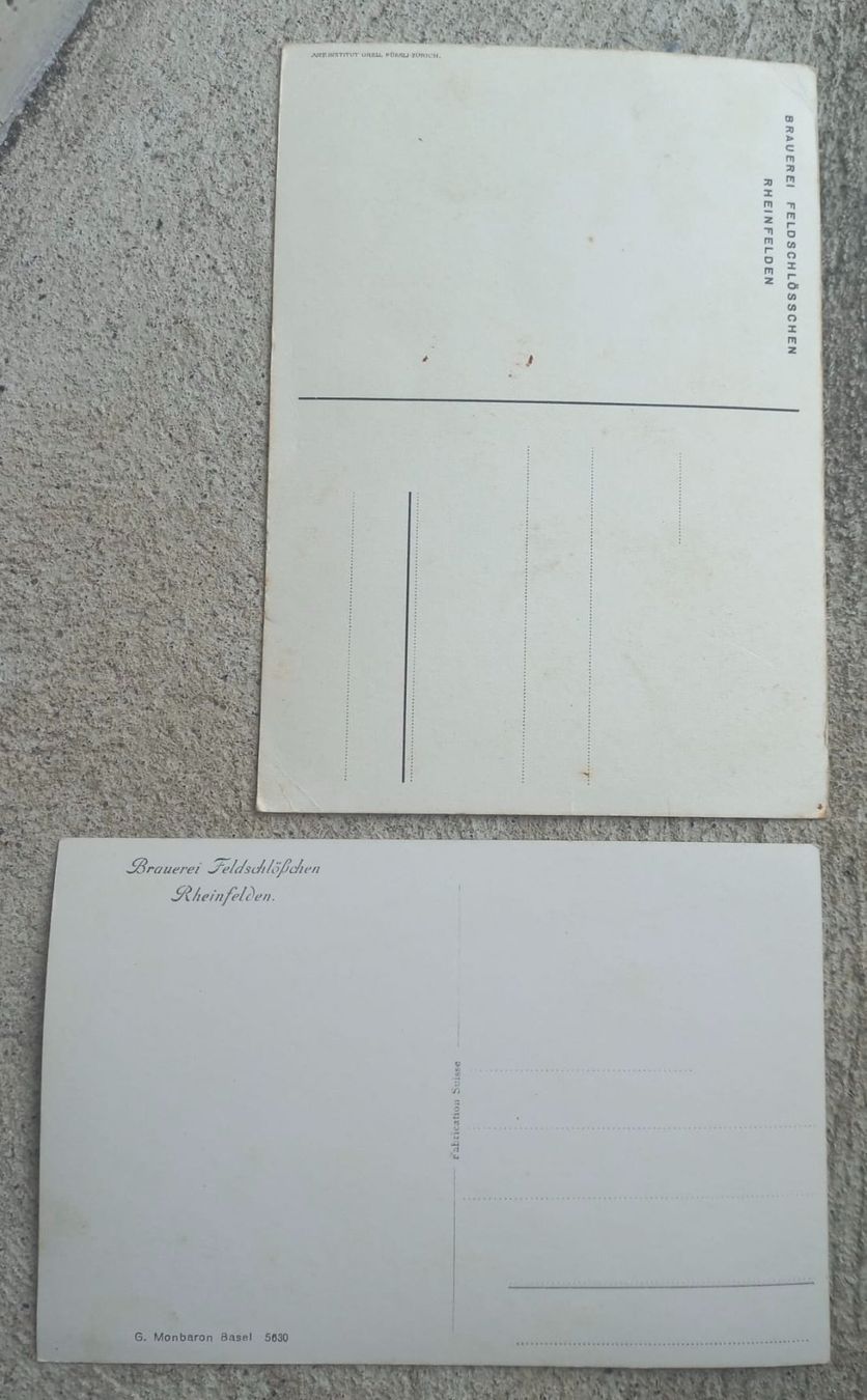 Cartoline postali: 2 AK Feldschlösschen Rheinfelden – Usato da Burgdorf venduto da glasrabe01 1