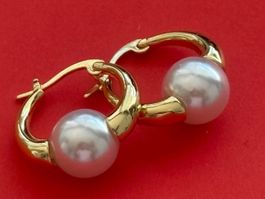 Luxus Elegante Ohrstecker  Kunstperlen Farbe: Gold