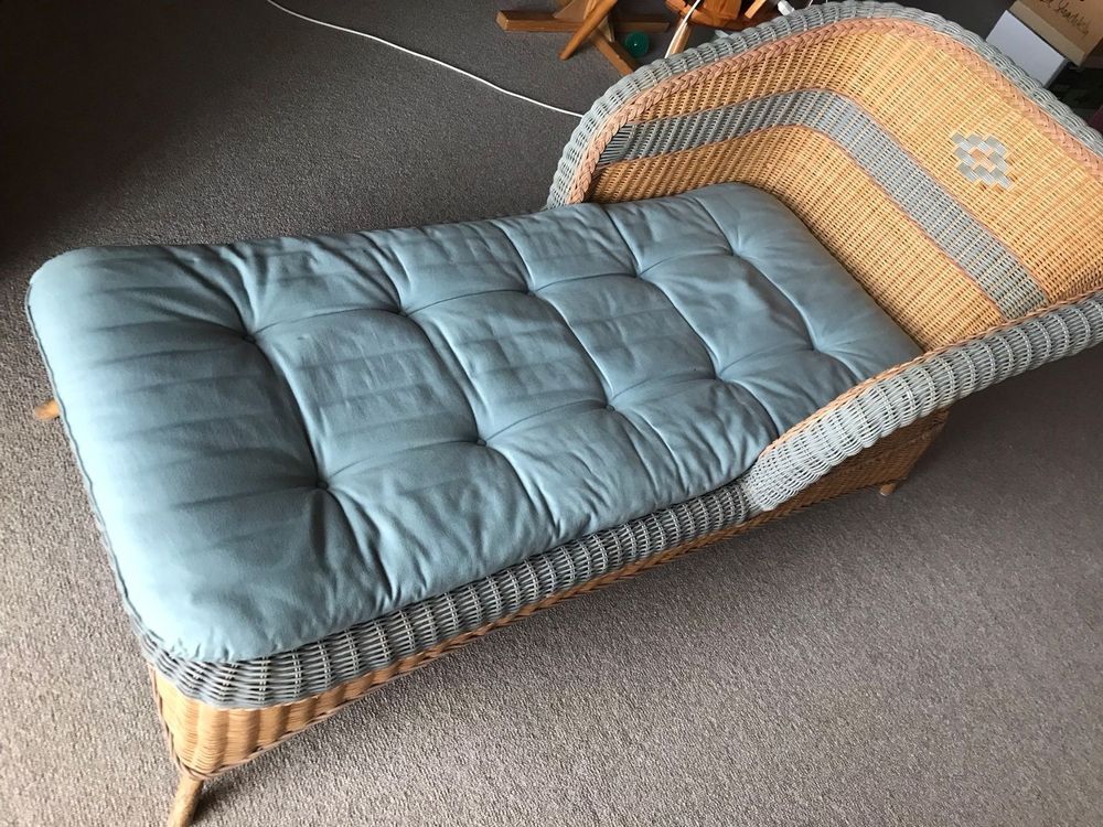 Vintage Rattan Recamiere Liege antik für Wintergarten Garten Kaufen