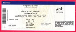 ALTES UMBERTO TOZZI TICKET, 2.11.2024, HALLENSTADION ZÜRICH