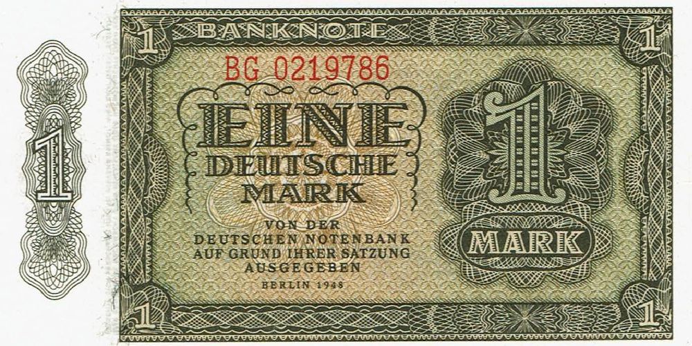 9 DDR-Mark Geldscheine – Reproduktion Der Kuponausgabe 1948 (1 Bis 100 Mark, Pick 01-07)