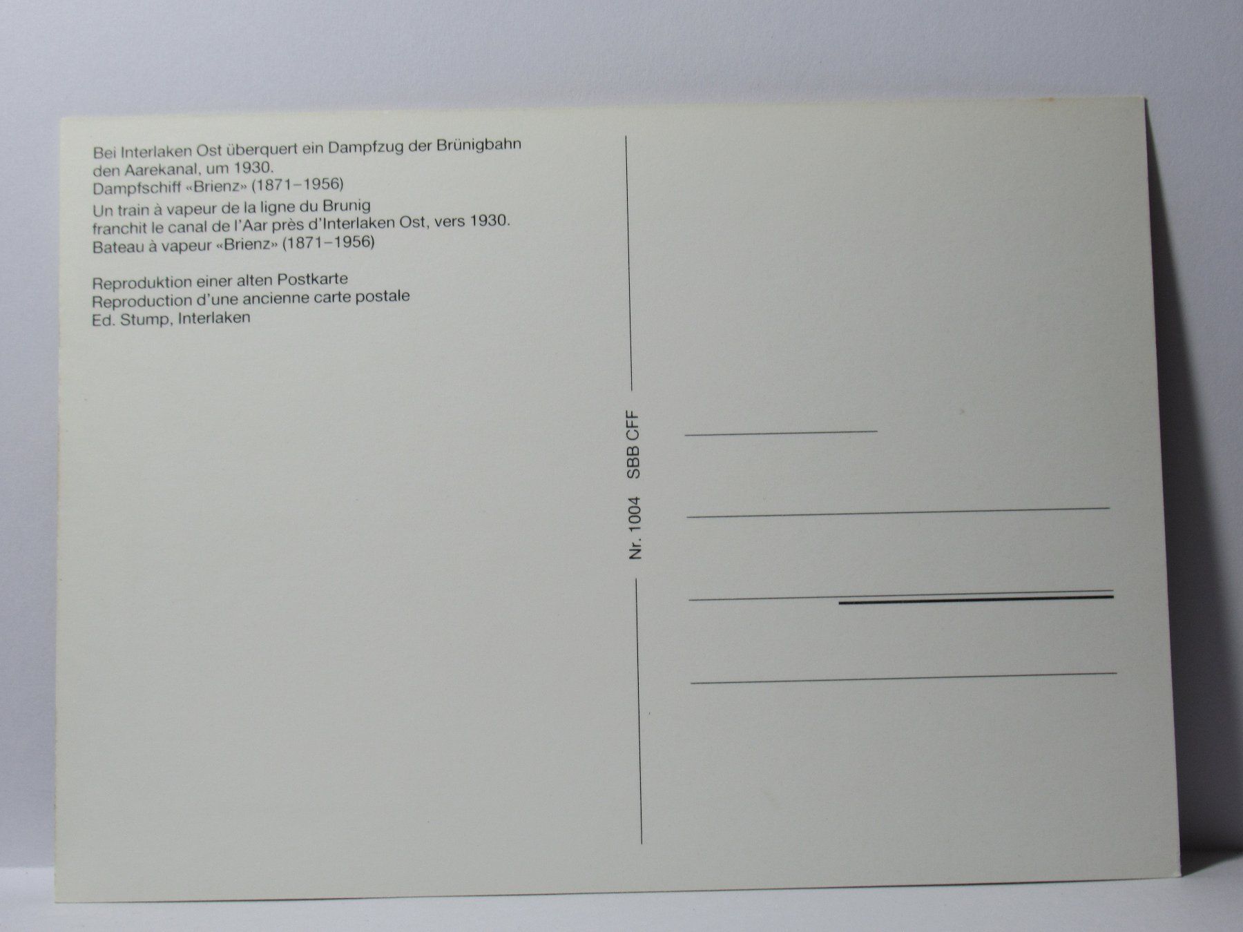 Cartoline postali: Schiff  *  Brienz    * – Nuovo (secondo la descrizione) da Grenchen venduto da Bluemchen1900 1