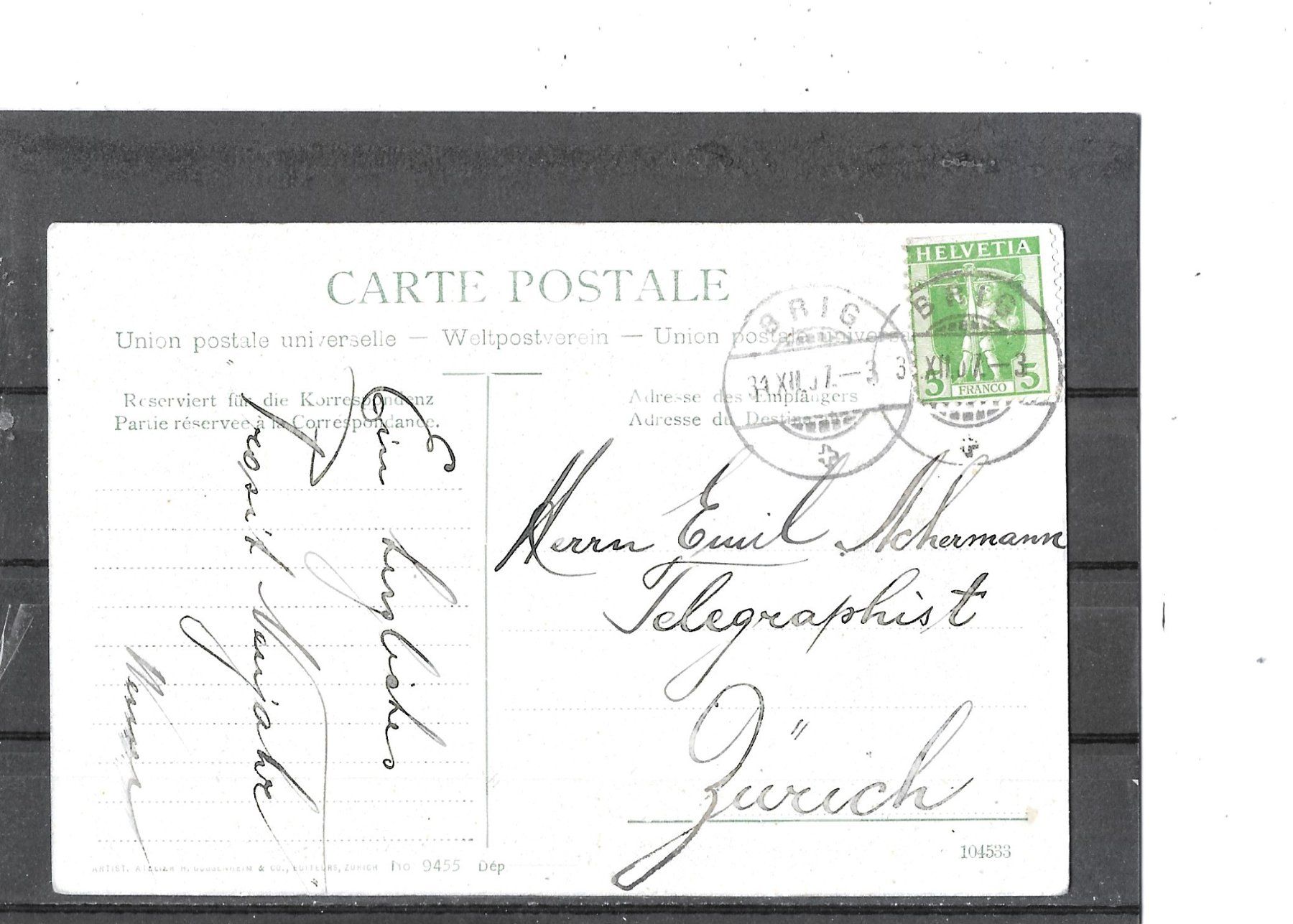 Ansichtskarten: VS Brig 1907 Haus Perrig – Gebraucht aus Schocherswil von Wilare 1