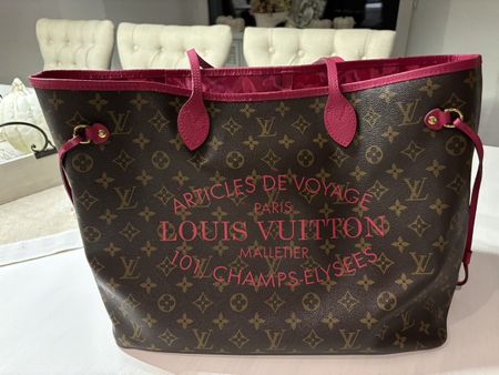 Inside out Louis Vuitton Neverfull MM Pink Rarität