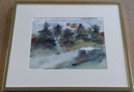 Aquarell / Landschaft von Marcel Pfister 1982      (ID 4867)