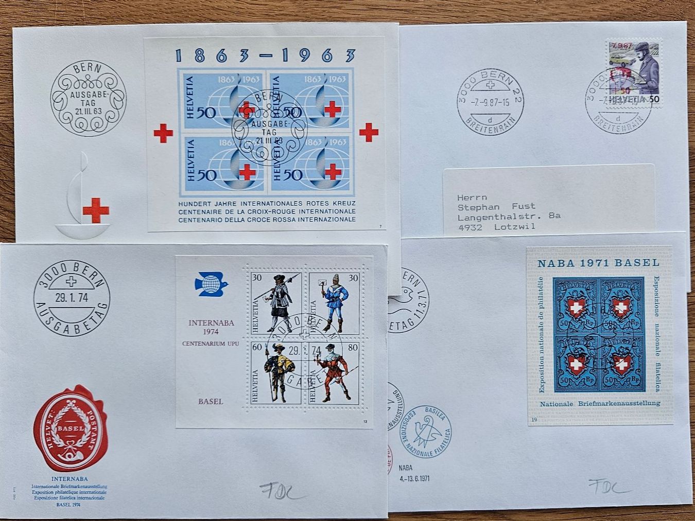 Tutti i francobolli: 4x FDC Blöcke ab nur 2.-- – Usato da Buttikon SZ venduto da Marcelr