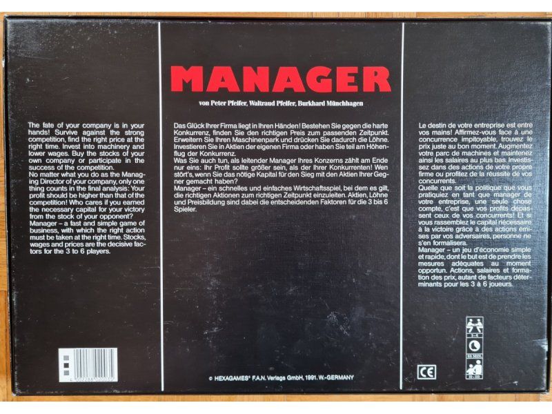 Spiele: Brettspiel "Manager", Version 1991 – Gebraucht aus Zürich von Desmond01 1