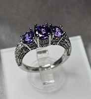 Ring mit Amethyst, 925 versilbert, Gr. 7(54) und Gr. 9(60)