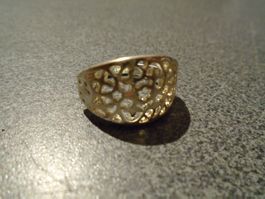 Ring silberfarbig, Netzmuster