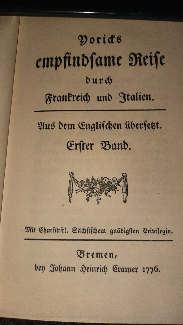 Libri: Yorick's empfindsam Reise – Usato da zürich venduto da gabab 4