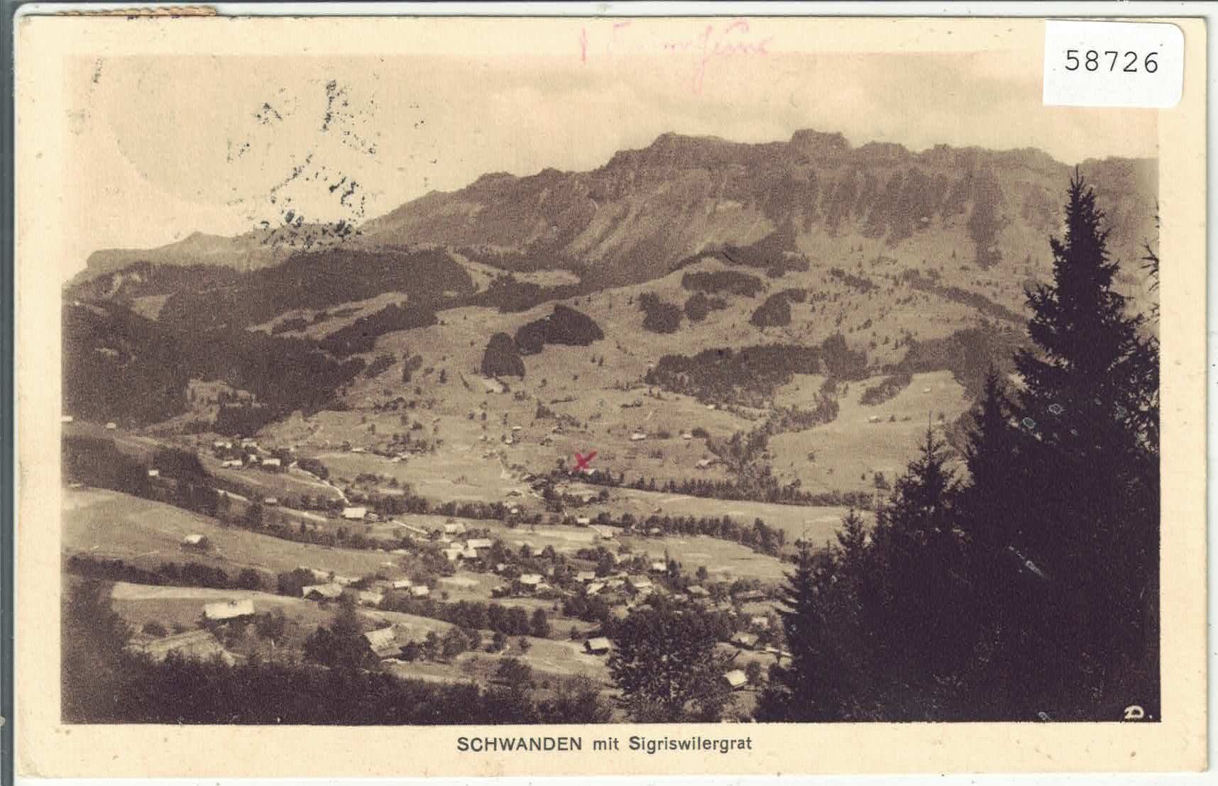 Cartoline postali: Schwanden mit Sigriswilergrat – Usato da Ettingen venduto da Kartenplanet