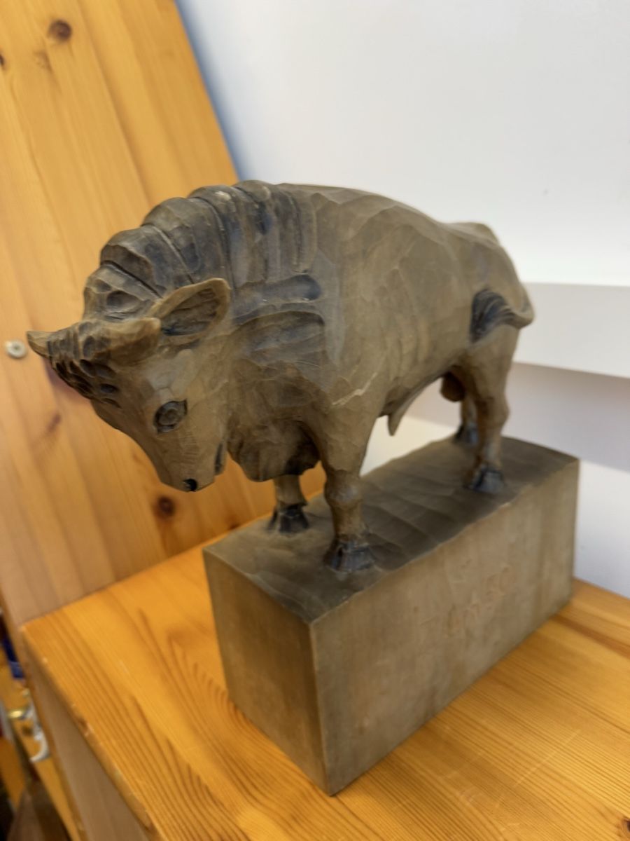Skulpturen & Statuen: Bison Handgeschnitzte Holzstatue - Bison Zum 50 Geschenke – Gebraucht aus Morges von SevArt 3