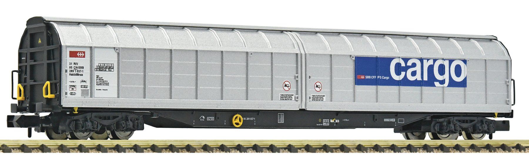 Fleischmann Modellini di ferrovie: Fleischmann 6660064 Großraum-Schiebewandwagen, SBB Cargo – Nuovo e nell'imballaggio originale da Derendingen venduto da Benfis