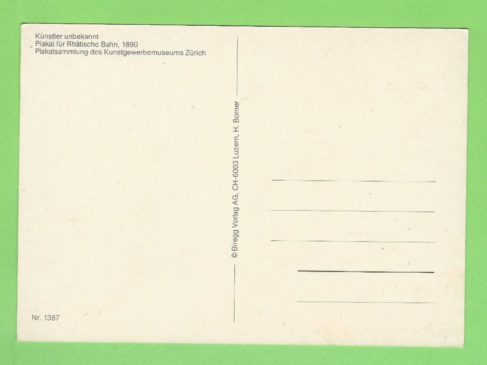Cartoline postali: Landquart-Davos Plakat Rhätische Bahn, Postkarte – Usato da Zürich venduto da t24_de 1
