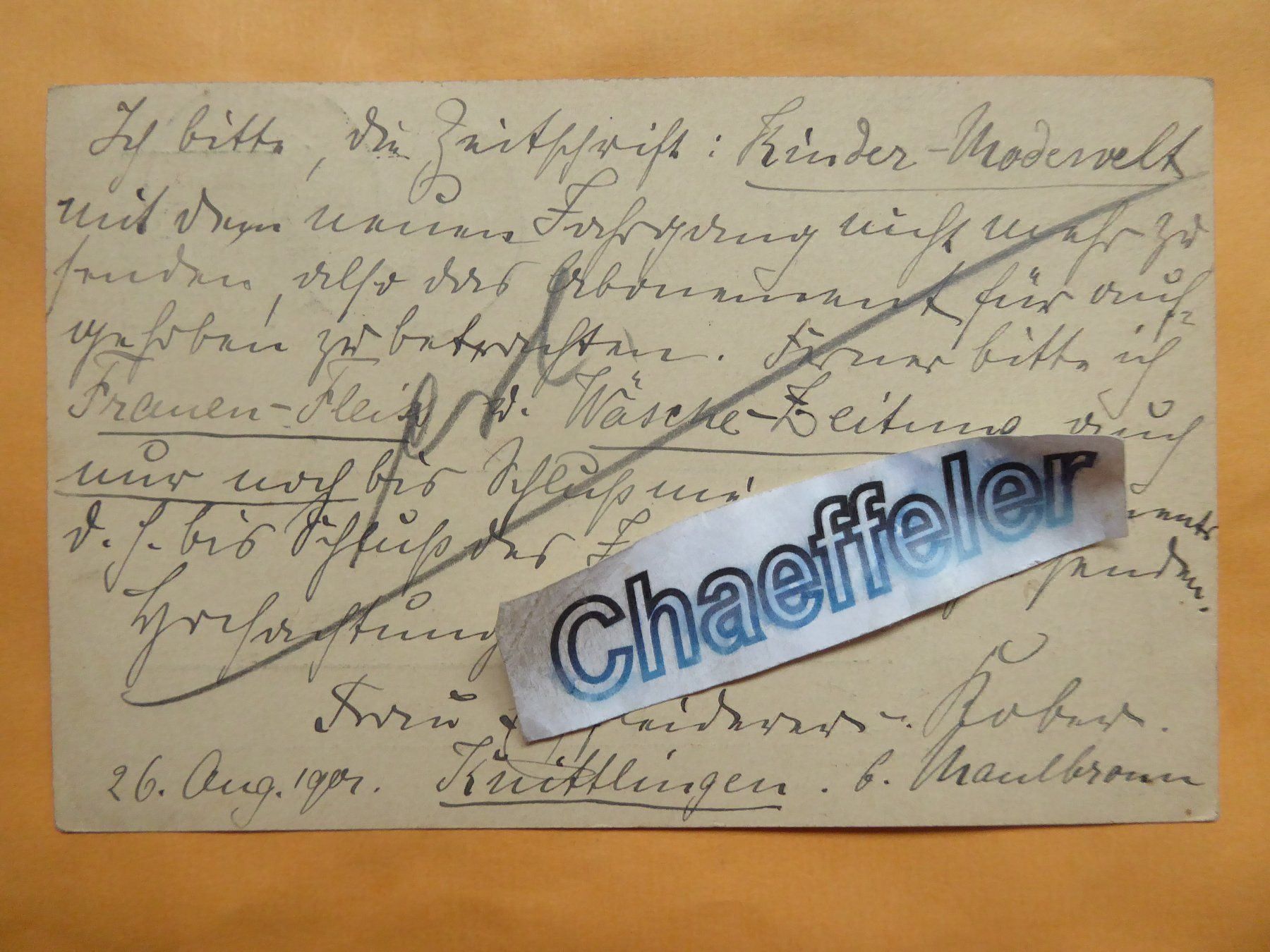 Ansichtskarten: Postkarte - Königlich Würtemberg 1901 – Gebraucht aus Zürich von Chaeffeler 1