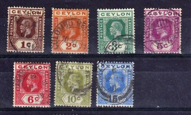 Tutti i francobolli: Ceylon, Los von 7 Briefmarke ⊙. – Usato da Langenthal venduto da 1195
