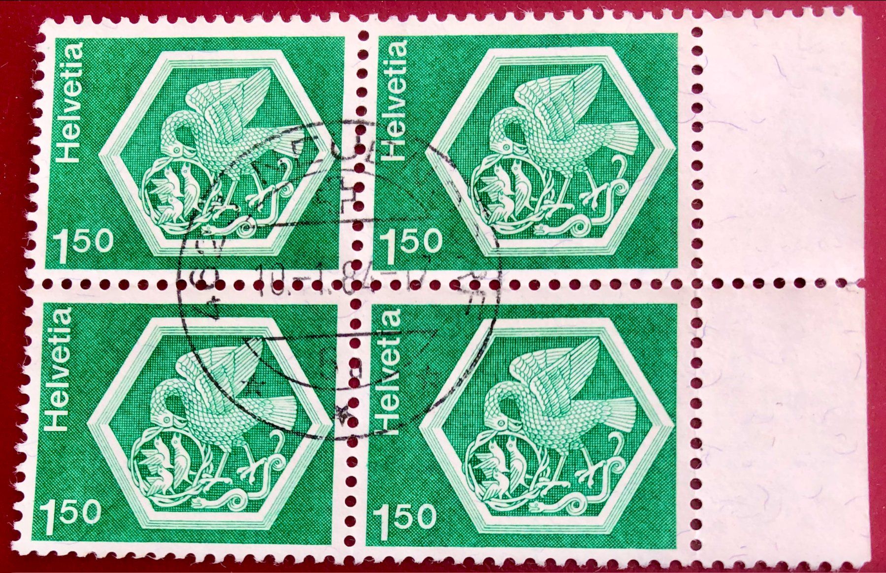 Alle Briefmarken: 4 er Block Nr.538 mit Stempel    – Gebraucht aus Aarau von Billa007