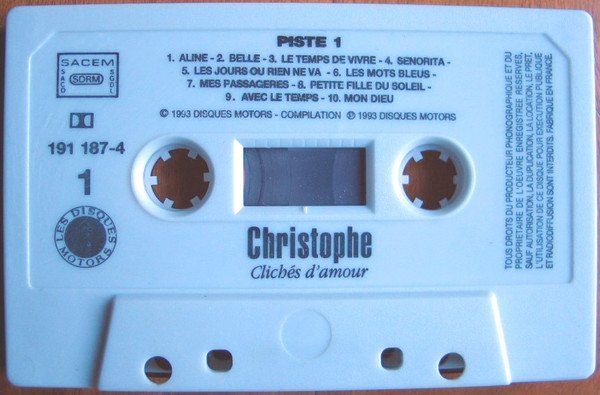 Musicassette: CASSETTE CHRISTOPHE - CHANSONS - POP - BON PRIX !! – Usato da PORRENTRTUY venduto da RABAIS_SPORT 2