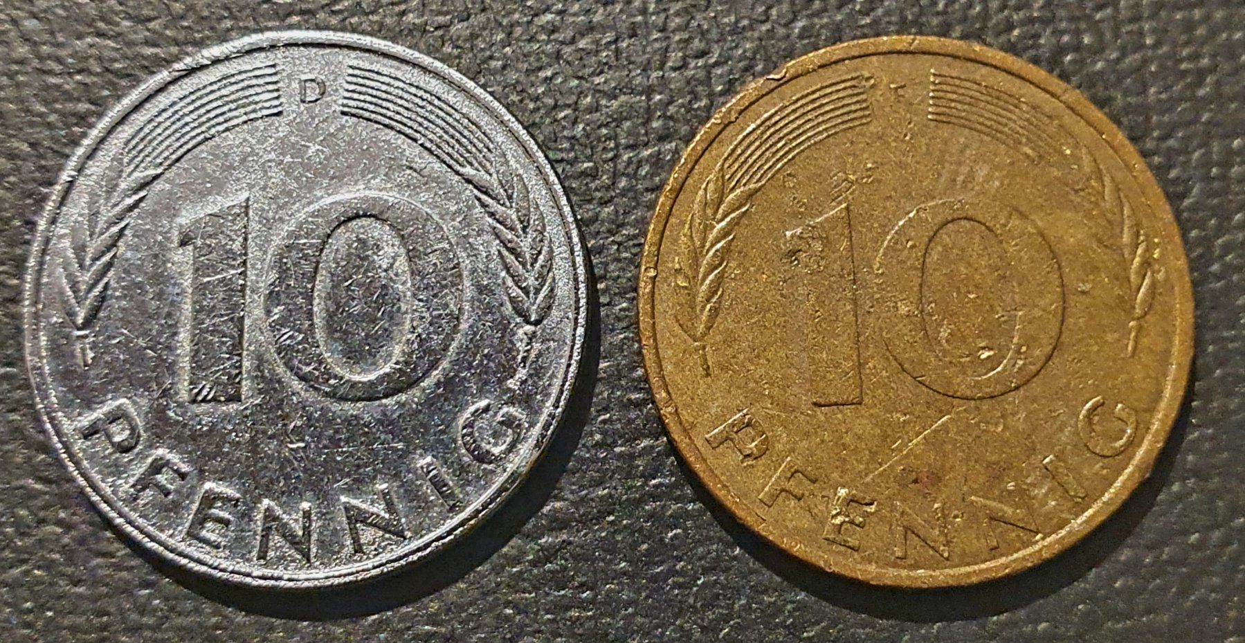 Alle Münzen: 2 × 10 Pfennig – Gebraucht aus Egerkingen von Acc1 1