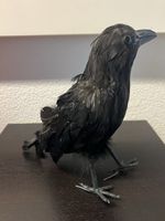 Deko Rabe mit echten schwarzen Federn