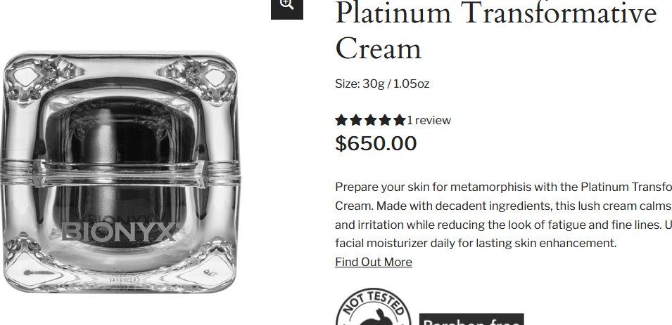 Cura del viso: Bionyx Platinum Transformative  Creme 30g – Nuovo e nell'imballaggio originale da Collonges venduto da Auganien 2