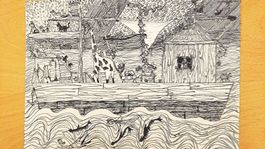 Bild (Tinte) Zeichnung Arche Noah