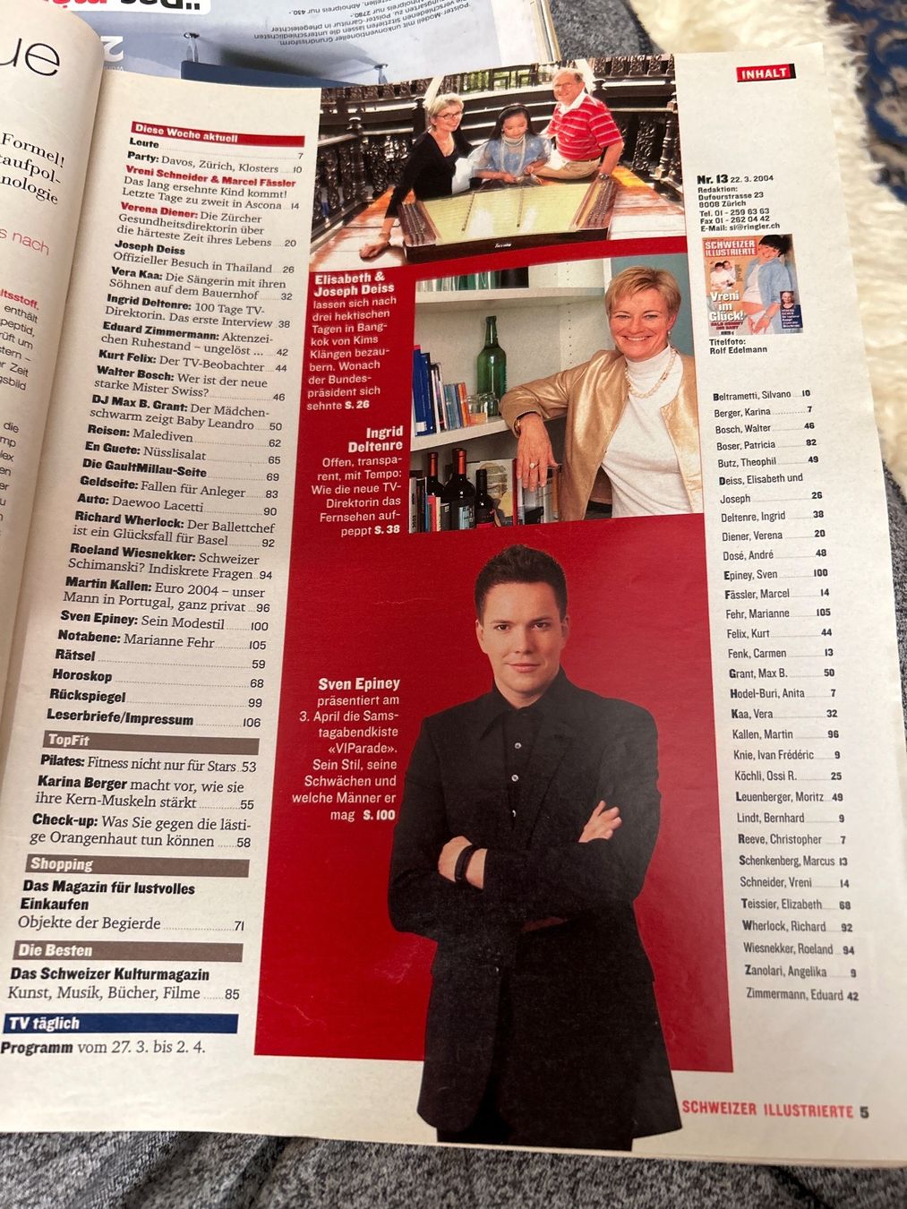 Riviste & Magazine: Schweizer Illustrierte 22.3.2004 Vreni Schneider – Usato da Champfèr venduto da Rothli 1