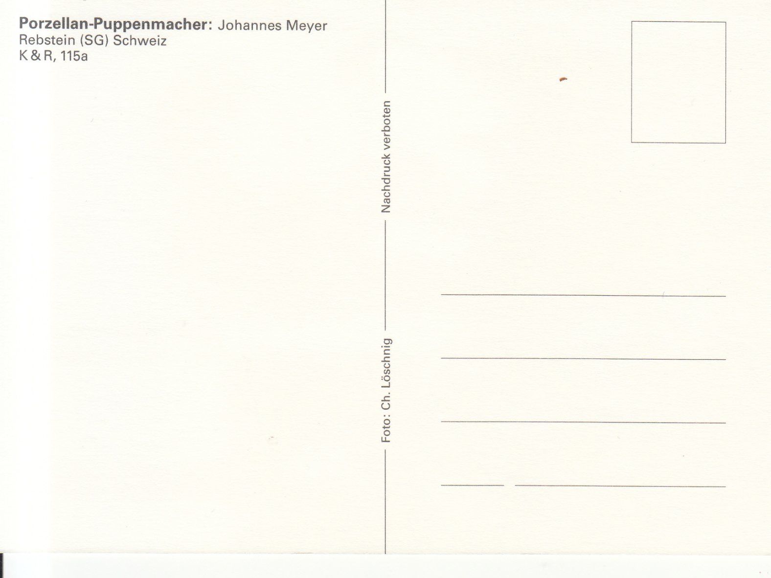 Cartoline postali: Puppenmacher Johannes Meyer – Usato da Bürglen TG venduto da StampGraf 1