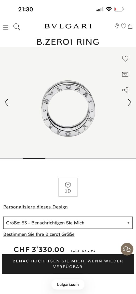 Bulgari Ringe: Bvlgari B.Zero1 Ring 4 Bands Weissgold 53 Neu – Neu (gemäss Beschreibung) aus Weisslingen von MichelleH 6